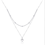 Collar de cadena de doble capa con colgante de corazón - Klouss - Chile - Mujer - Collar - 